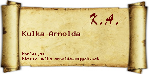 Kulka Arnolda névjegykártya